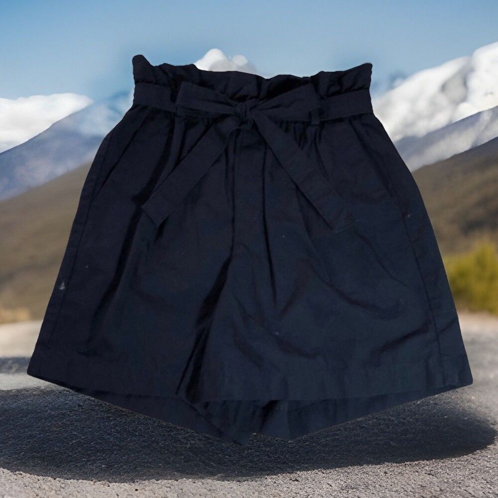 Y2K EUC  Shabby Chic Uniqlo Women's M Paper Bag High Waist‎ BOW Tie Shorts